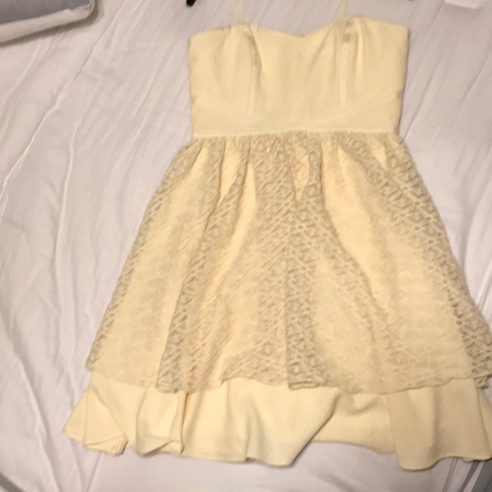Strapless cream Badgley Mischka dress